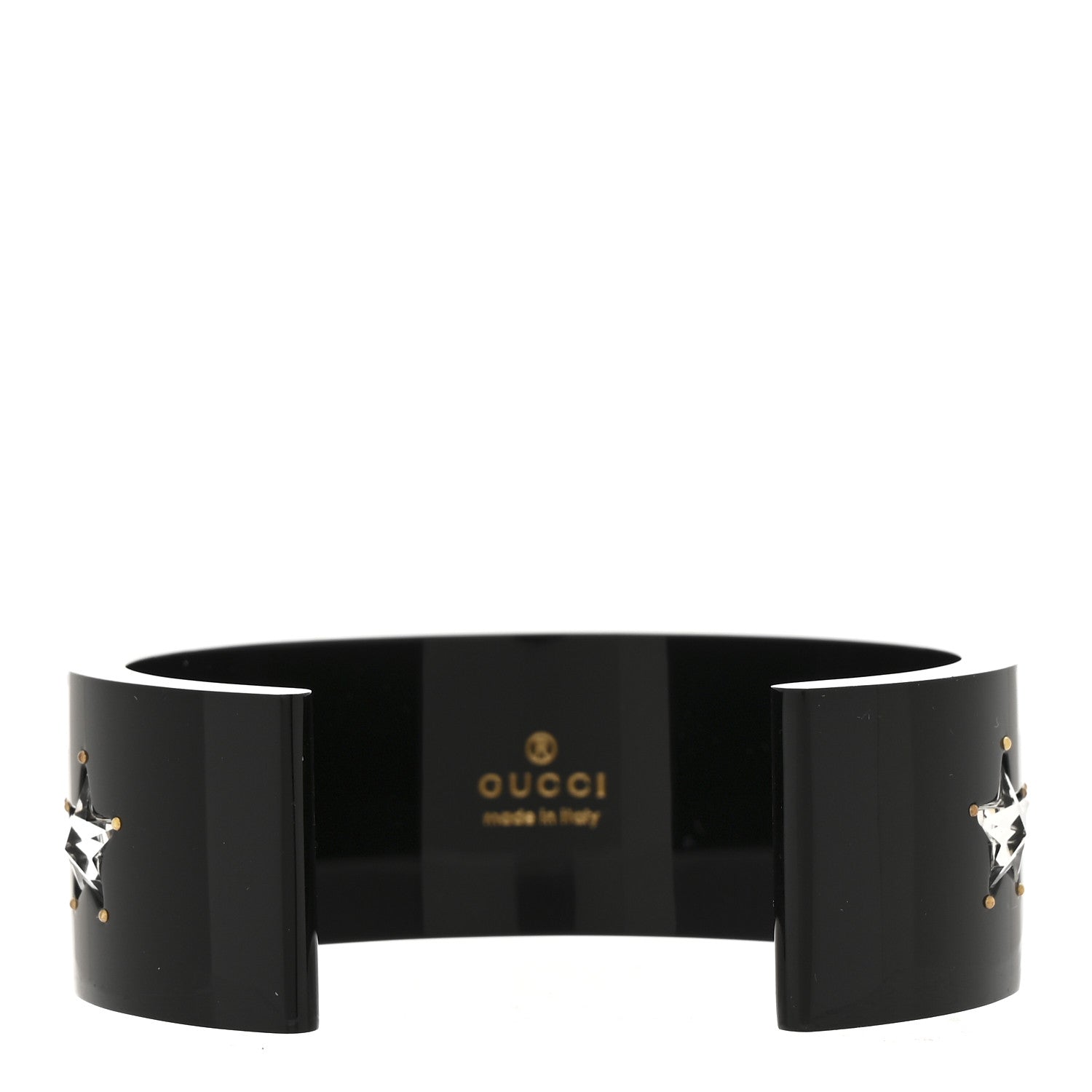 Gucci Resin Crystal Cuff Bracelet L Black 3 of 5
