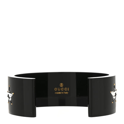 Gucci Resin Crystal Cuff Bracelet L Black 3 of 5