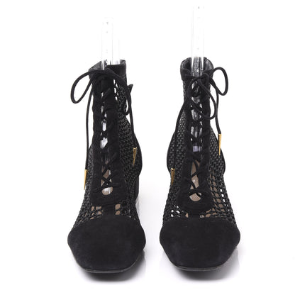 Christian Dior Suede Resille Naughtily-D 30mm Ankle Boots 38 Black 3 of 9