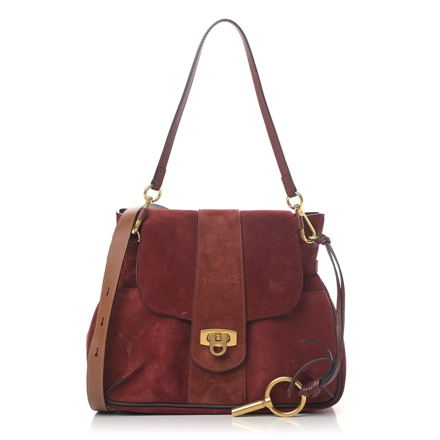 Suede Small Lexa Shoulder Bag Sienna Red