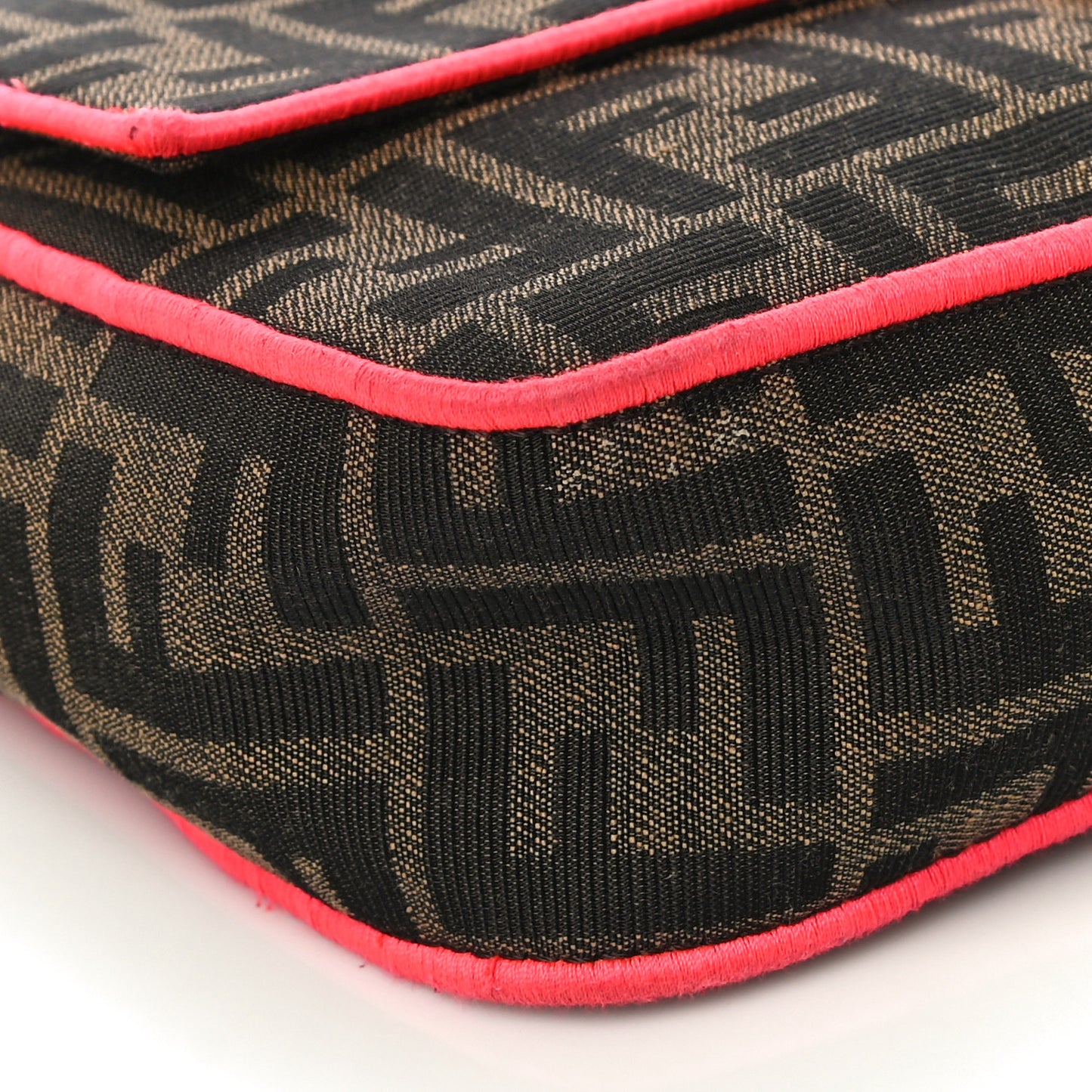 Fabric Jacquard FF 1974 Baguette Tobacco Moro Fuxia Fluo