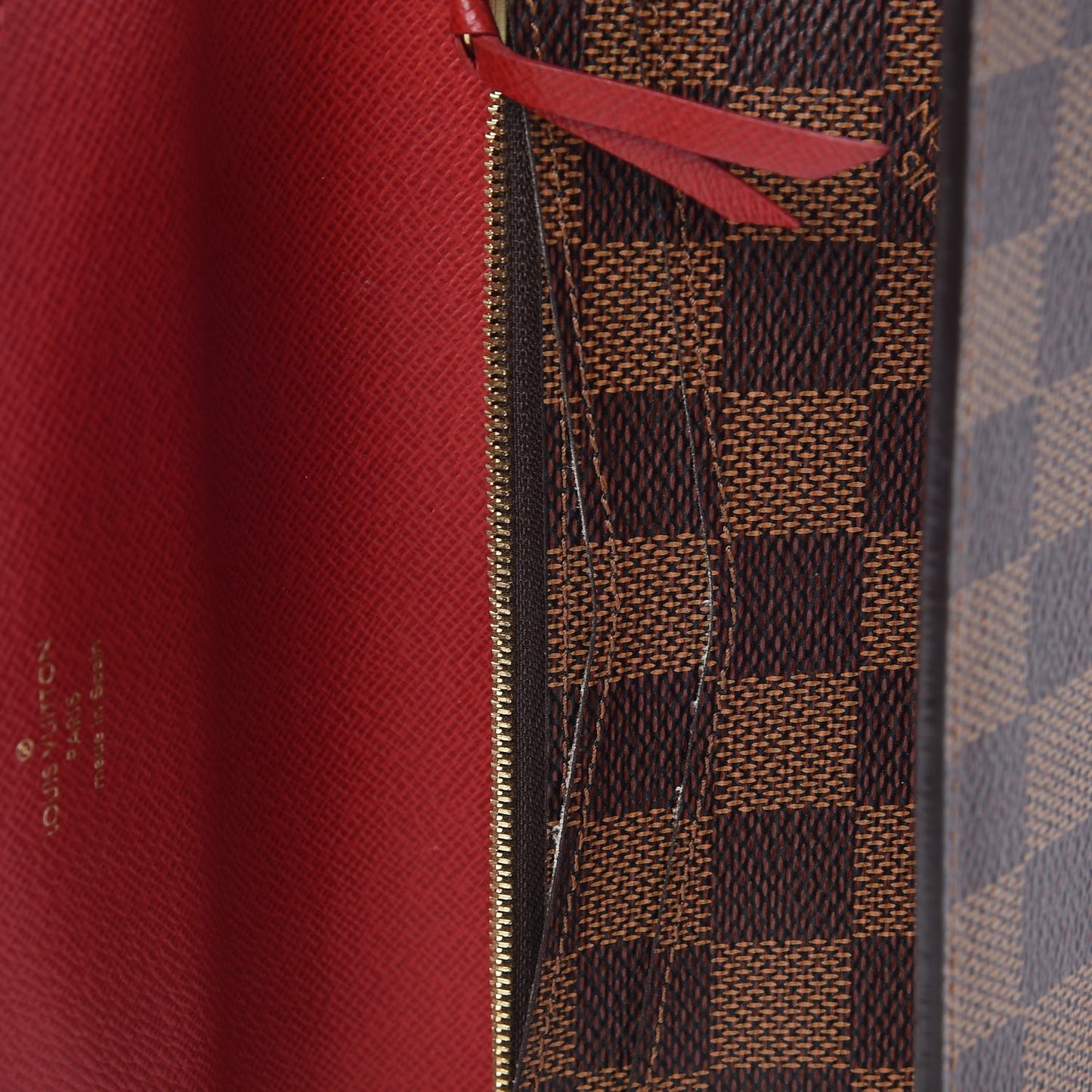 Damier Ebene Josephine Wallet Red