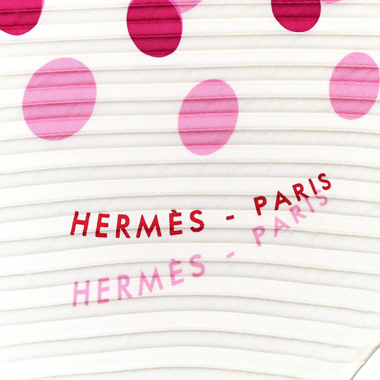 Silk Plisse Hola Flamenca Scarf White Rose Fuchsia