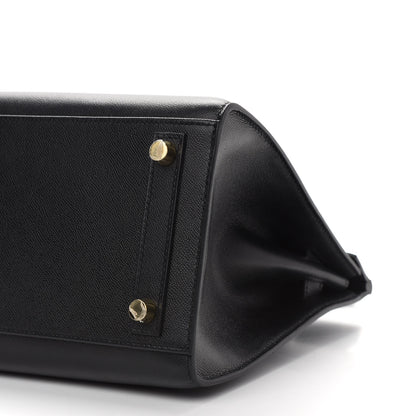 Hermes Madame Calfskin Birkin Sellier 25 Black 10 of 11