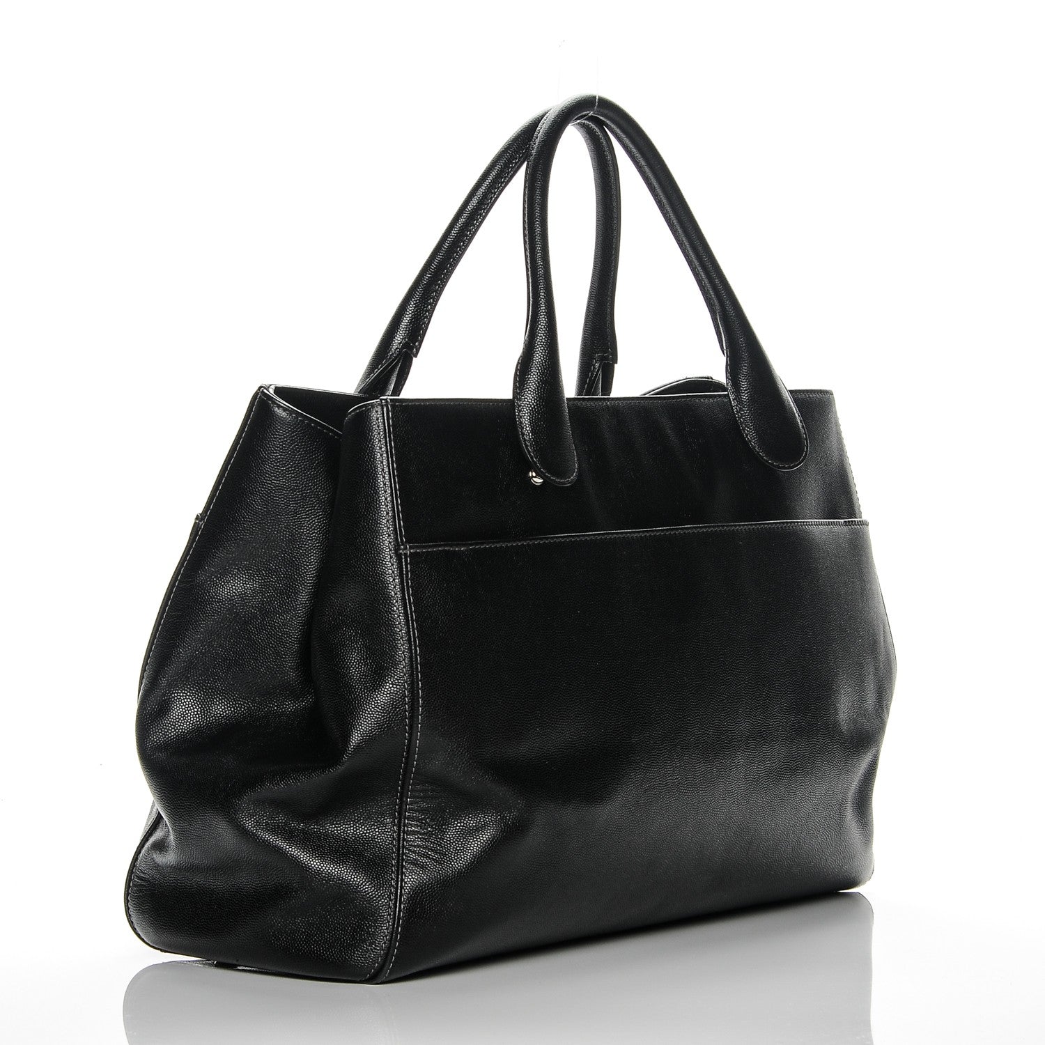 Chanel Caviar Medium Cerf Executive Shopper Tote Black 3 of 8