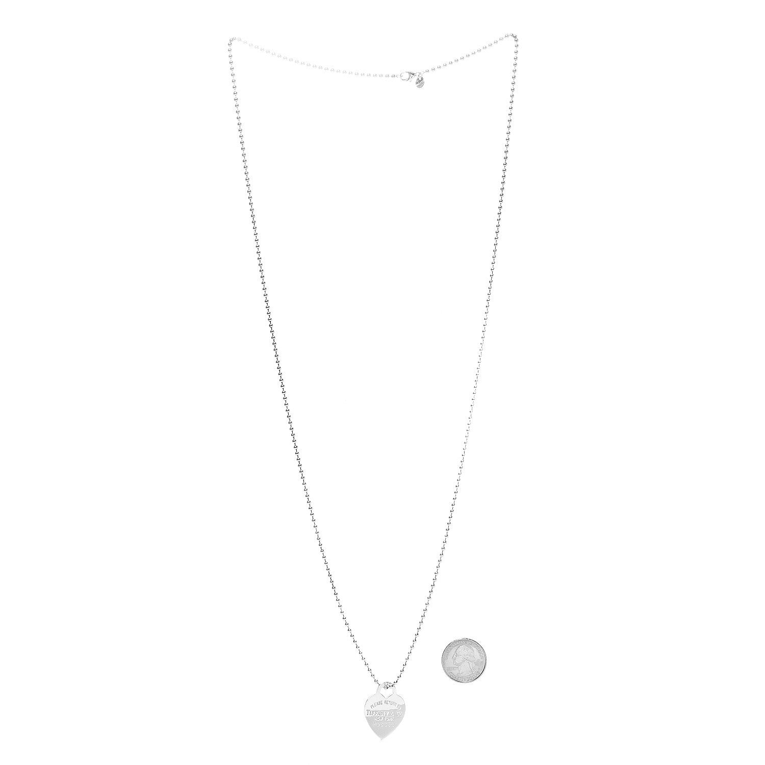 Tiffany Sterling Silver Long Return to Tiffany Heart Pendant Necklace 2 of 5