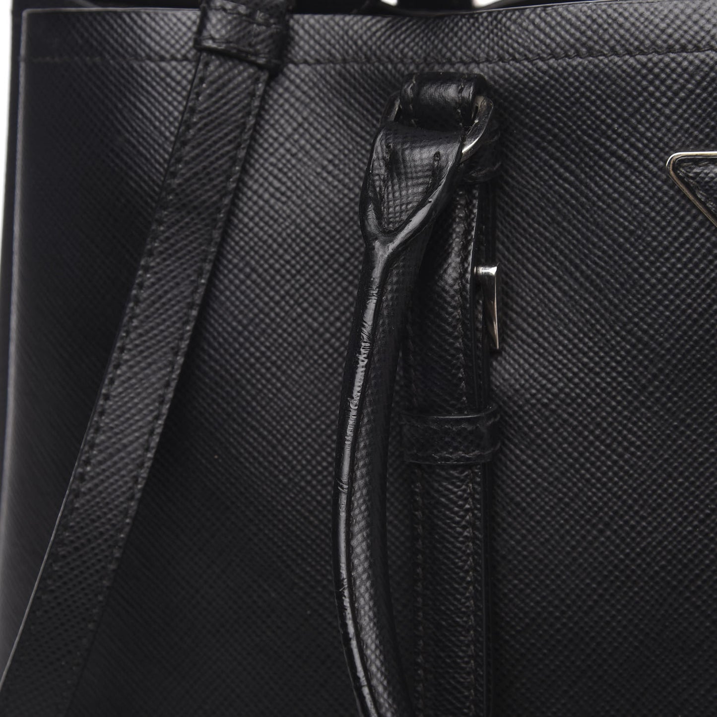 Saffiano Cuir Medium Double Handle Tote Black