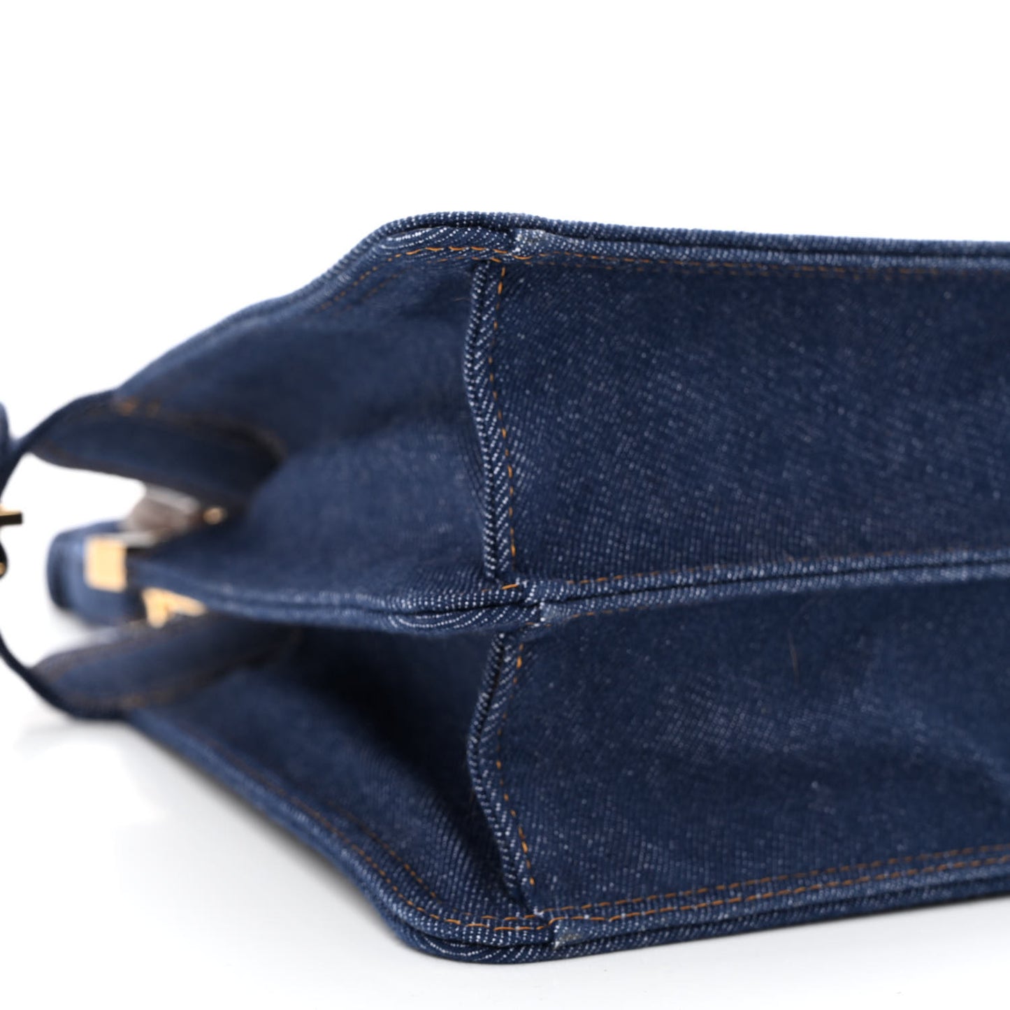 Denim Fabric Jacquard Cuoio FF 1974 Medium Peekaboo I SEE U Satchel Blue Tobacco Moro