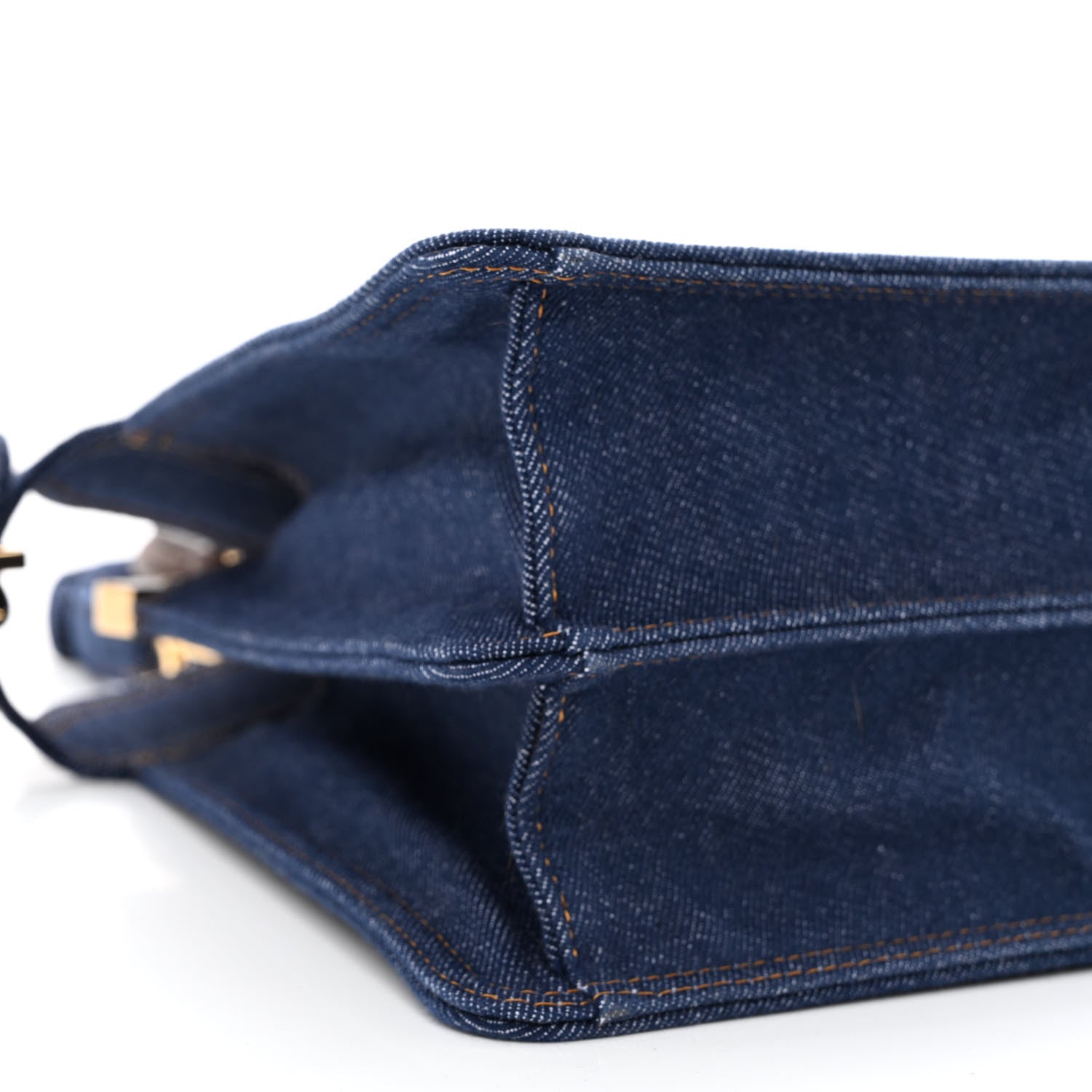 Fendi Denim Fabric Jacquard Cuoio FF 1974 Medium Peekaboo I SEE U Satchel Blue Tobacco Moro 9 of 11