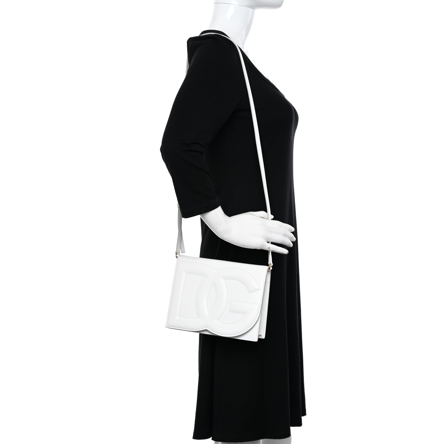 Dolce & Gabbana Calfskin DG Logo Flap Crossbody Bag White 2 of 9