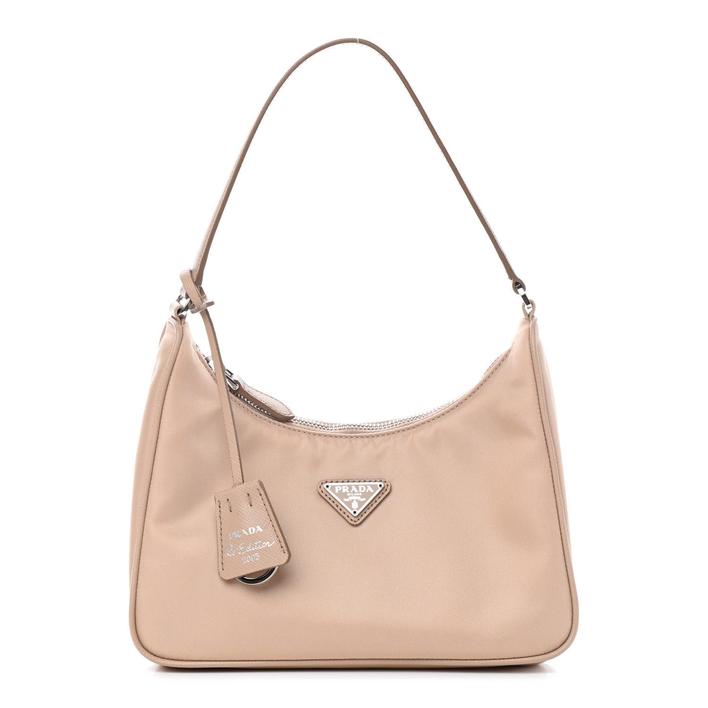 Re-Nylon Saffiano Mini Re-Edition 2005 Bag Cammeo
