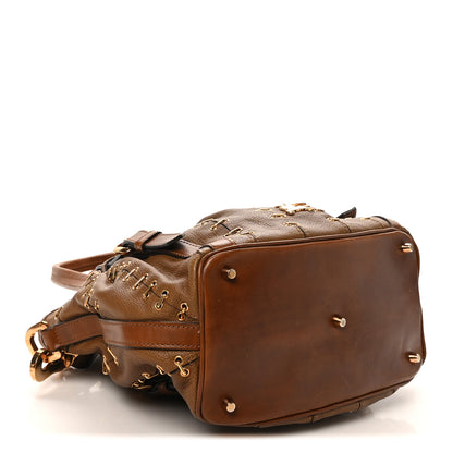 Burberry Calfskin Metal Stitch Lowry Brown 4 of 9