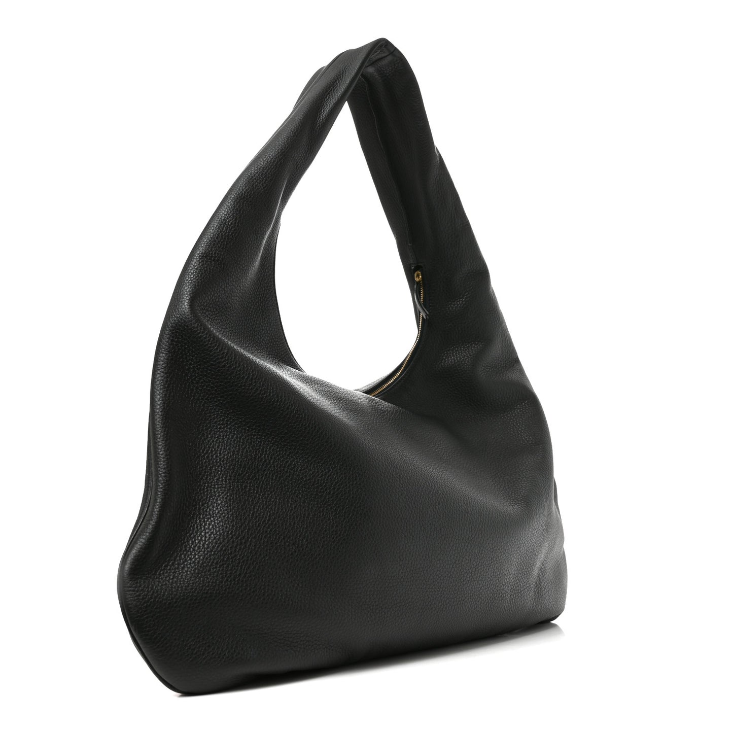 Grained Calfskin Medium Everyday Shoulder Bag Bottle Green