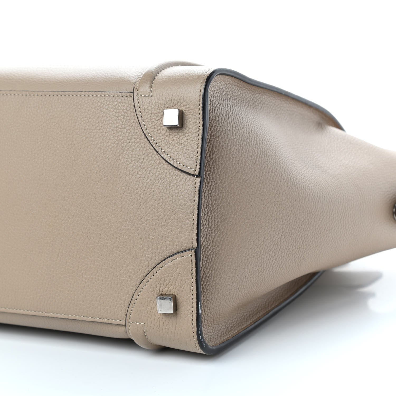 Celine Drummed Calfskin Mini Luggage Dune 8 of 10