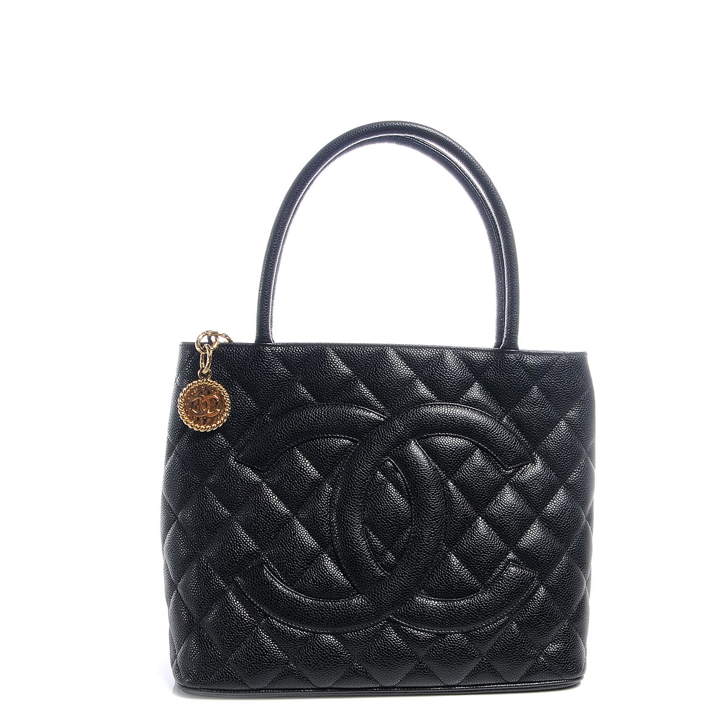 Caviar Medallion Tote Black