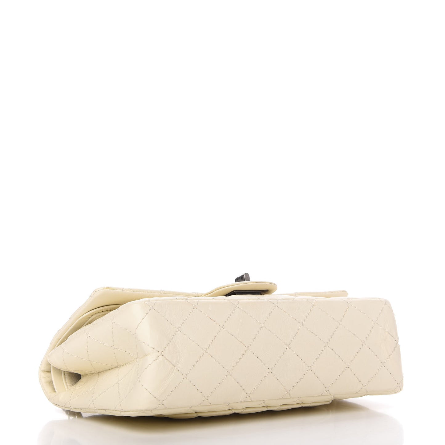 Aged Calfskin Quilted 2.55 Reissue 225 Flap White
