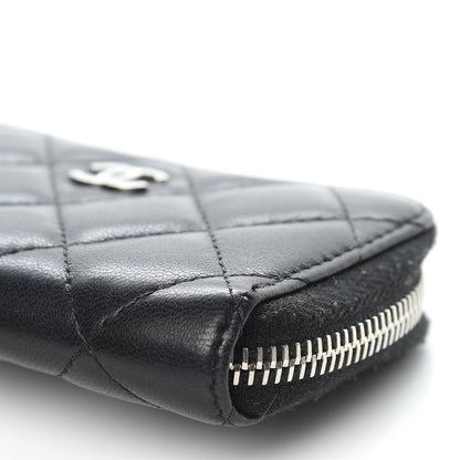 Chanel Lambskin Quilted Zip Coin Purse Black 10 of 10