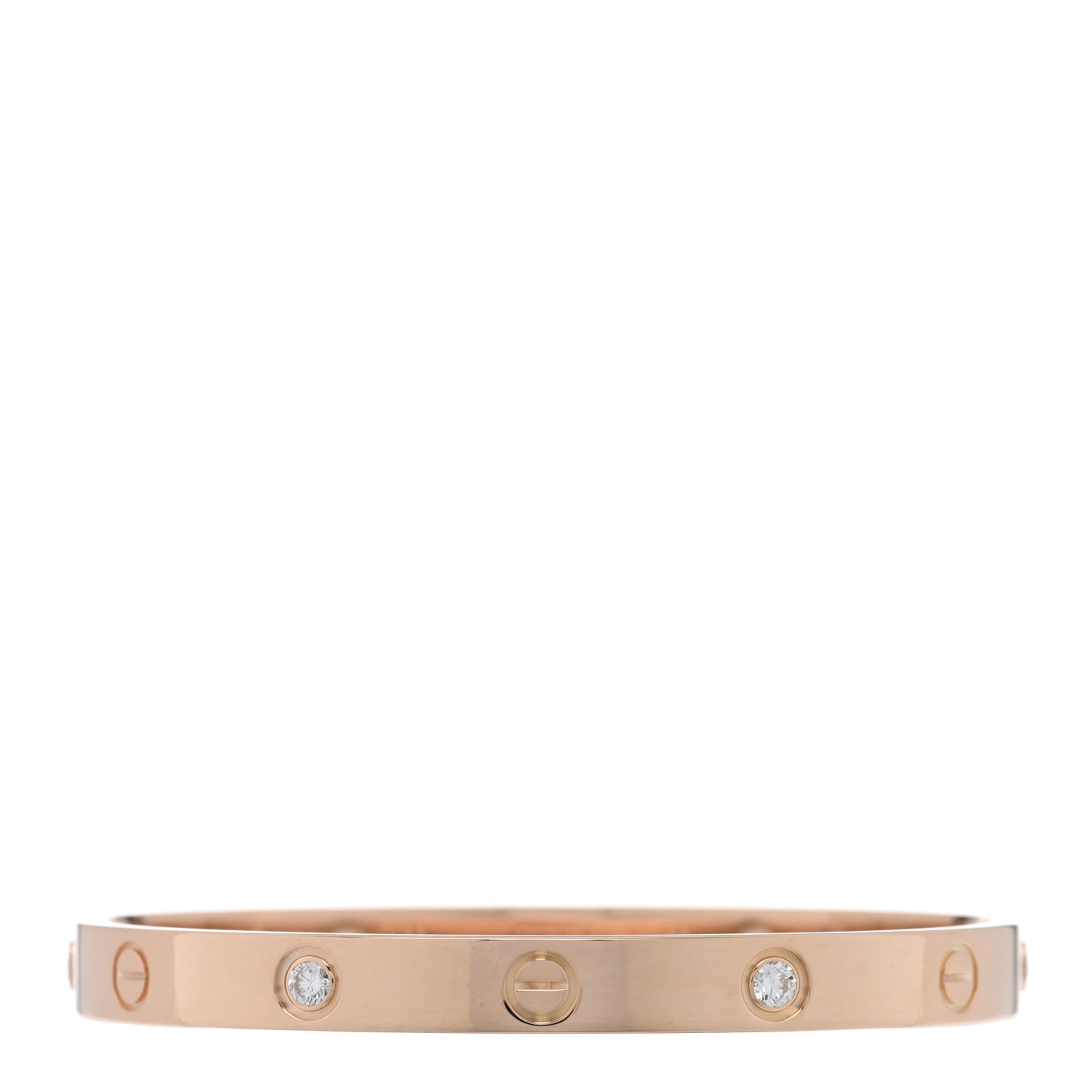 18K Pink Gold 4 Diamond LOVE Bracelet 17