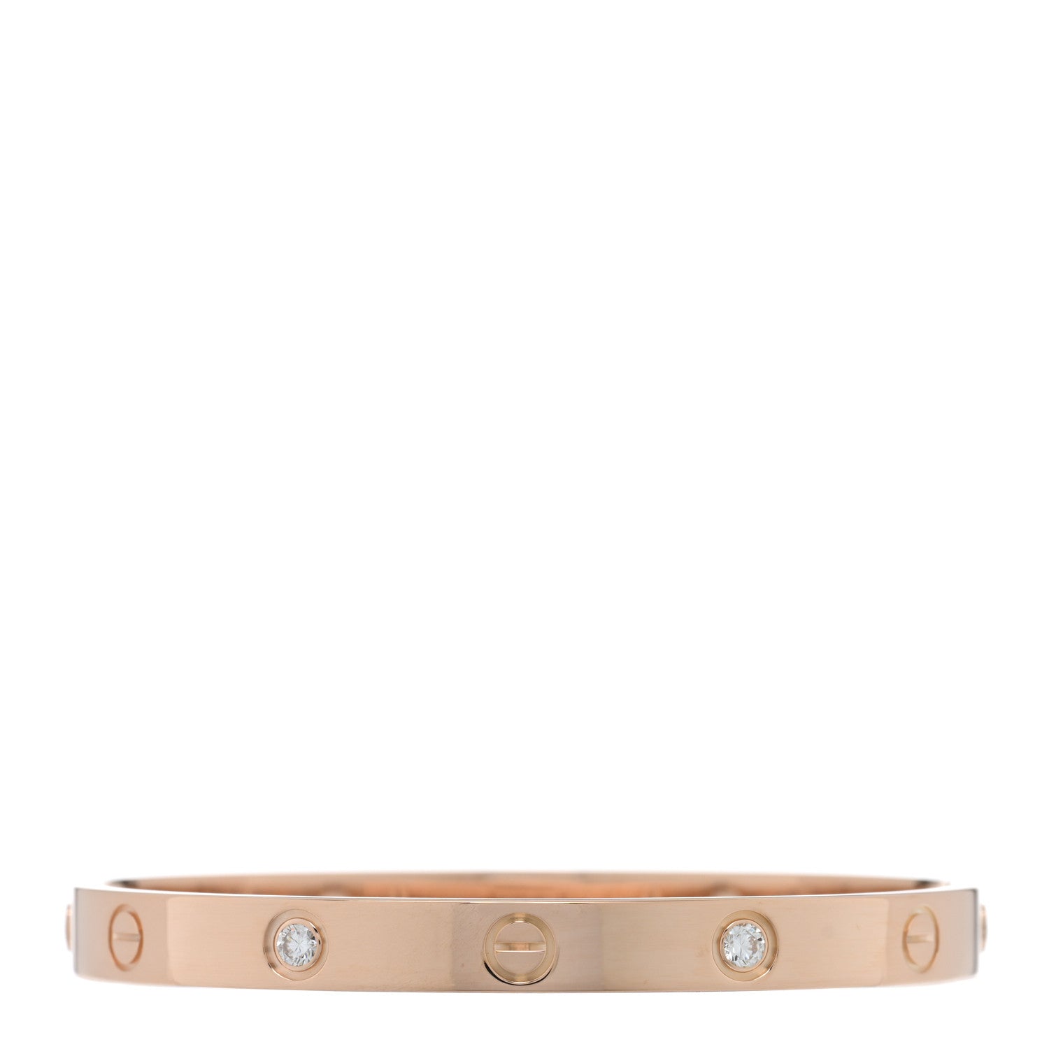 Cartier 18K Pink Gold 4 Diamond LOVE Bracelet 17 2 of 6