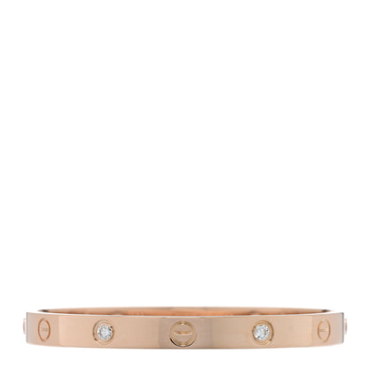Cartier 18K Pink Gold 4 Diamond LOVE Bracelet 17 2 of 6