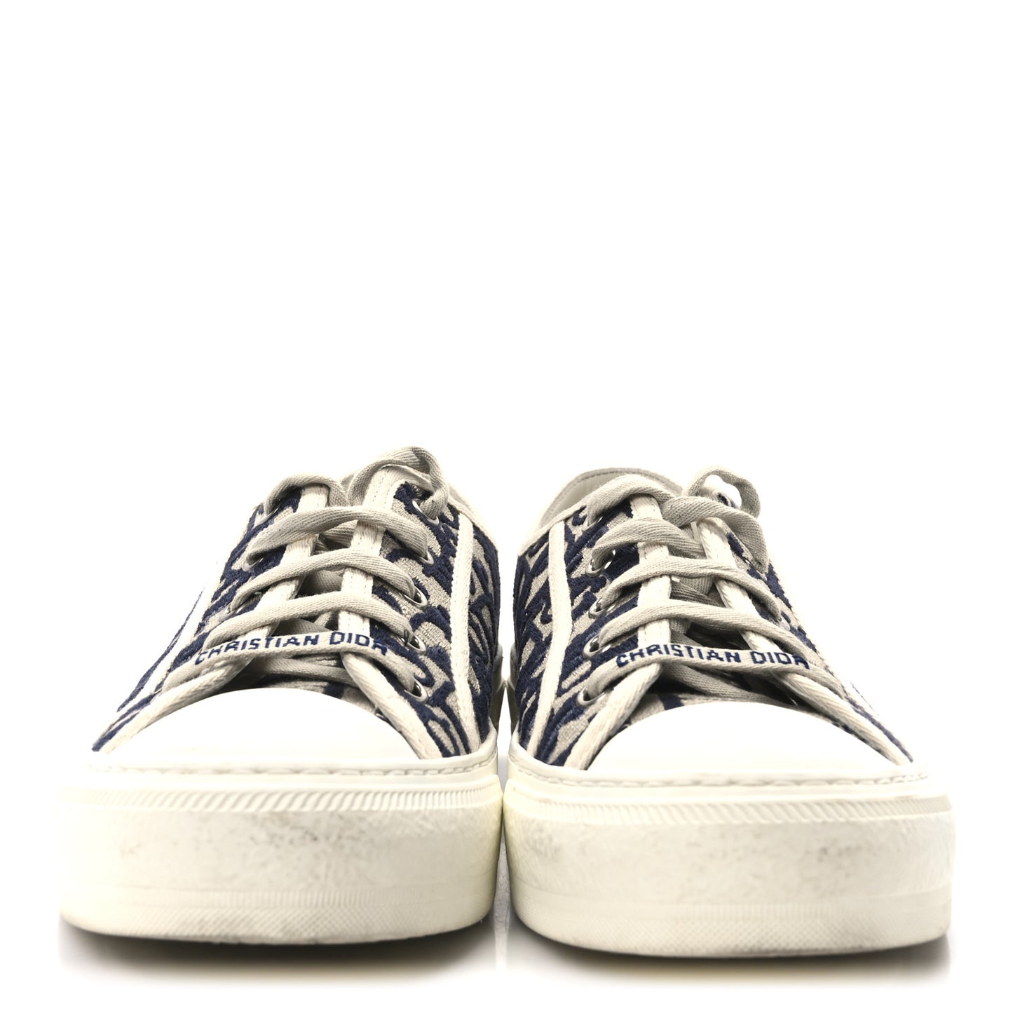 Canvas Oblique Walk 'N' Dior Low Top Sneakers 37 Deep Blue
