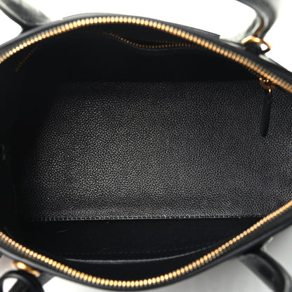 Balenciaga Grained Calfskin Logo S Ville Top Handle Bag Black White 3 of 3