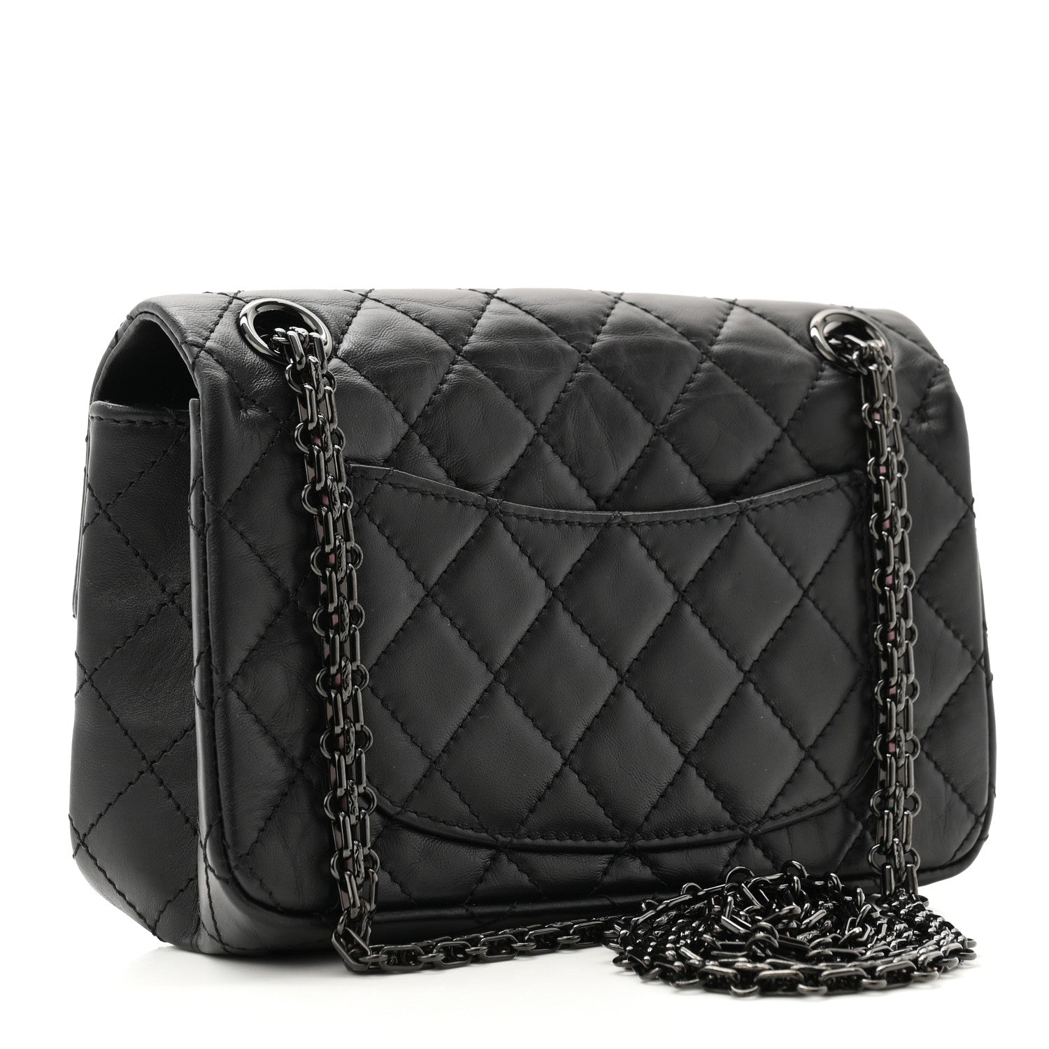 Chanel Aged Calfskin Quilted 2.55 Reissue Mini Flap So Black 3 of 11