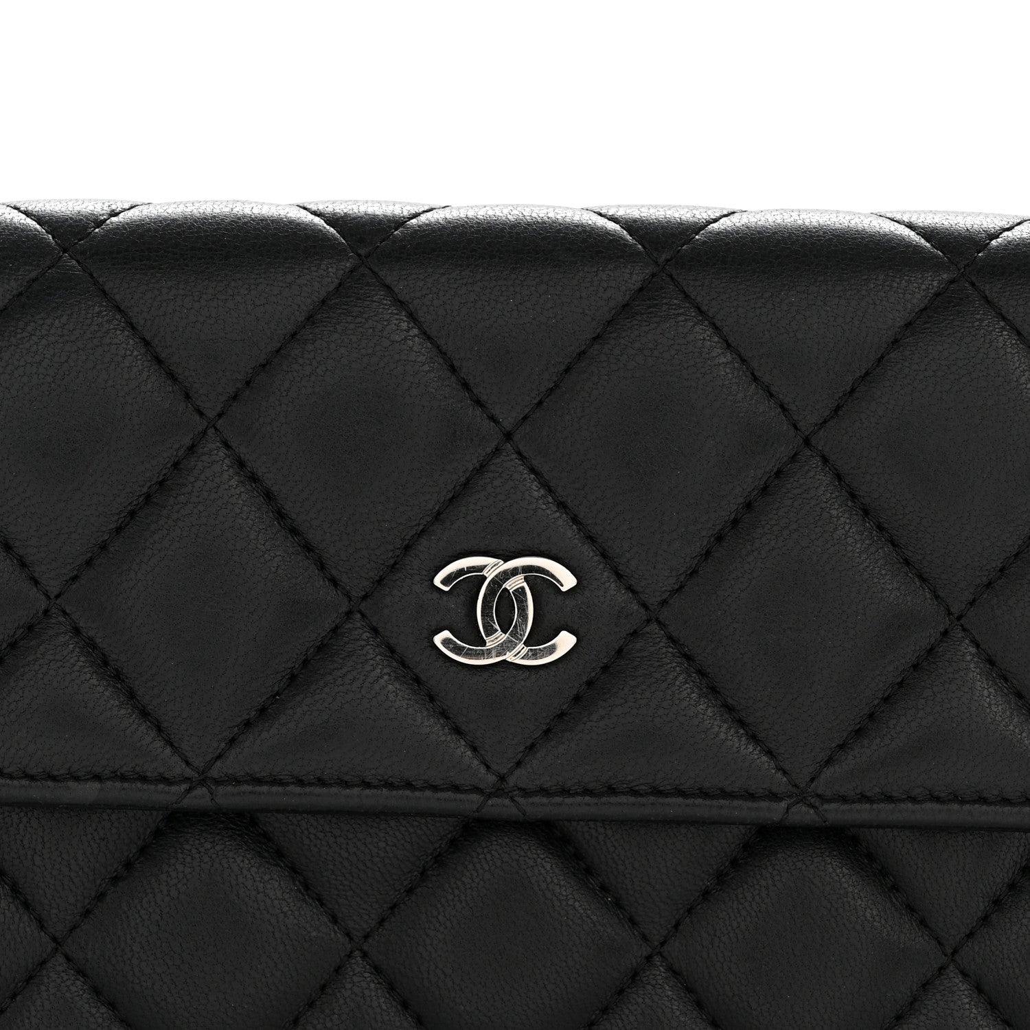 Chanel Lambskin Quilted Large Flap Wallet Black 11 of 12