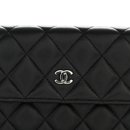 Chanel Lambskin Quilted Large Flap Wallet Black 11 of 12