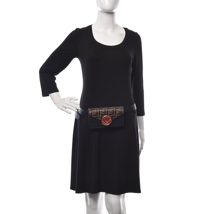 Fendi Vitello Cruise F is Fendi Bi-Color FF 1974 Embossed Envelope Belt Bag Maya Black 2 of 11