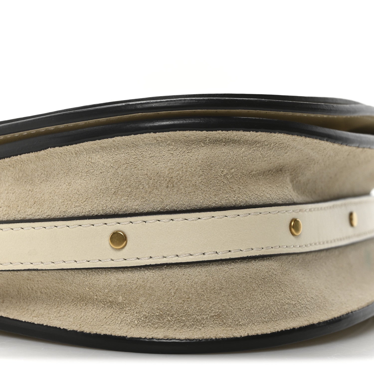 Chloe Calfskin Suede Small Nile Bracelet Bag Off White 9 of 10