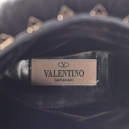 Valentino Garavani Calfskin Fox Fur Rockstud Winter Boots 38 Black 7 of 7