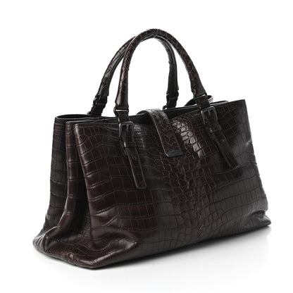 Bottega Veneta Soft Crocodile Fume Medium Roma Tote Edoardo 3 of 10