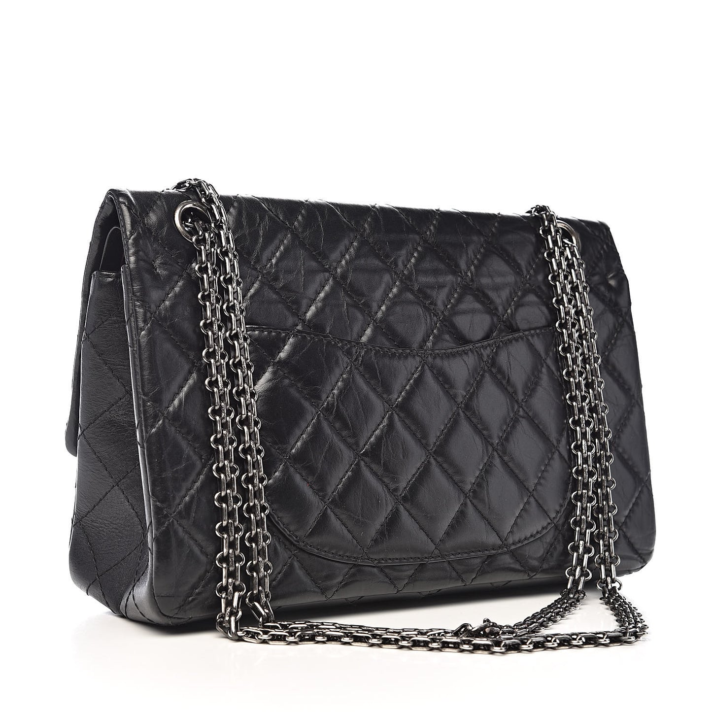 Aged Calfskin Quilted 2.55 Reissue 226 Flap Black