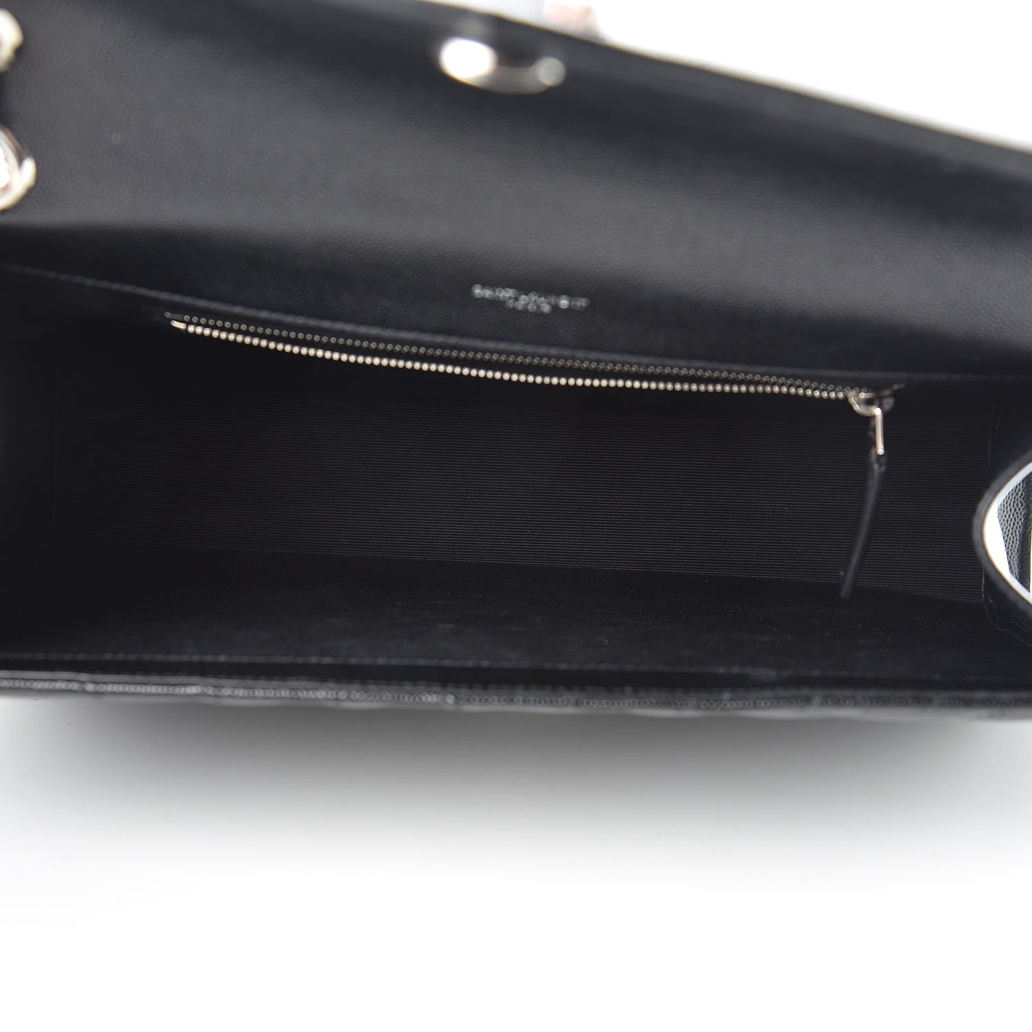 Saint Laurent Grain De Poudre Matelasse Chevron Large Monogram Satchel Black 5 of 14