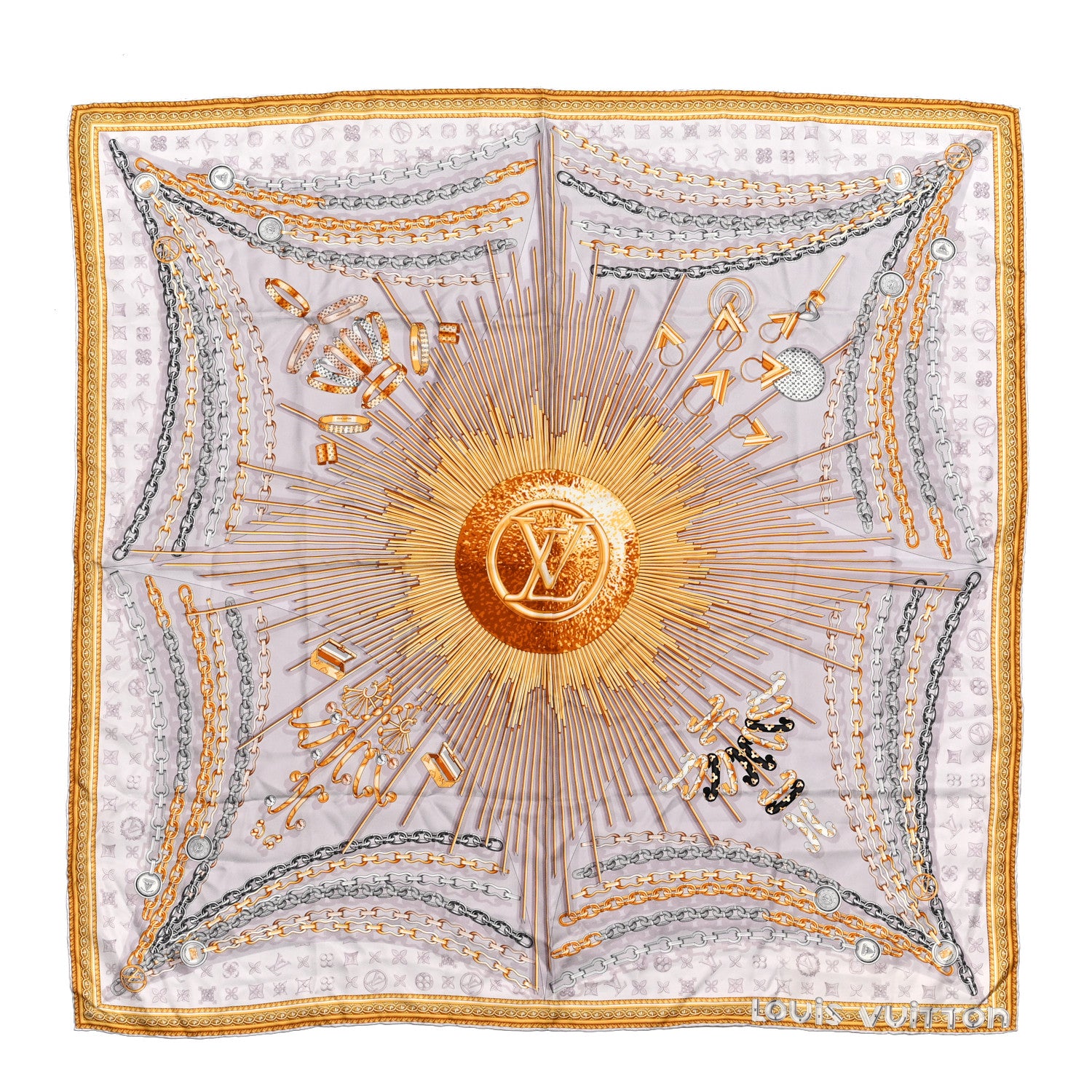 Louis Vuitton Silk Chains Square Scarf Pink 1 of 3