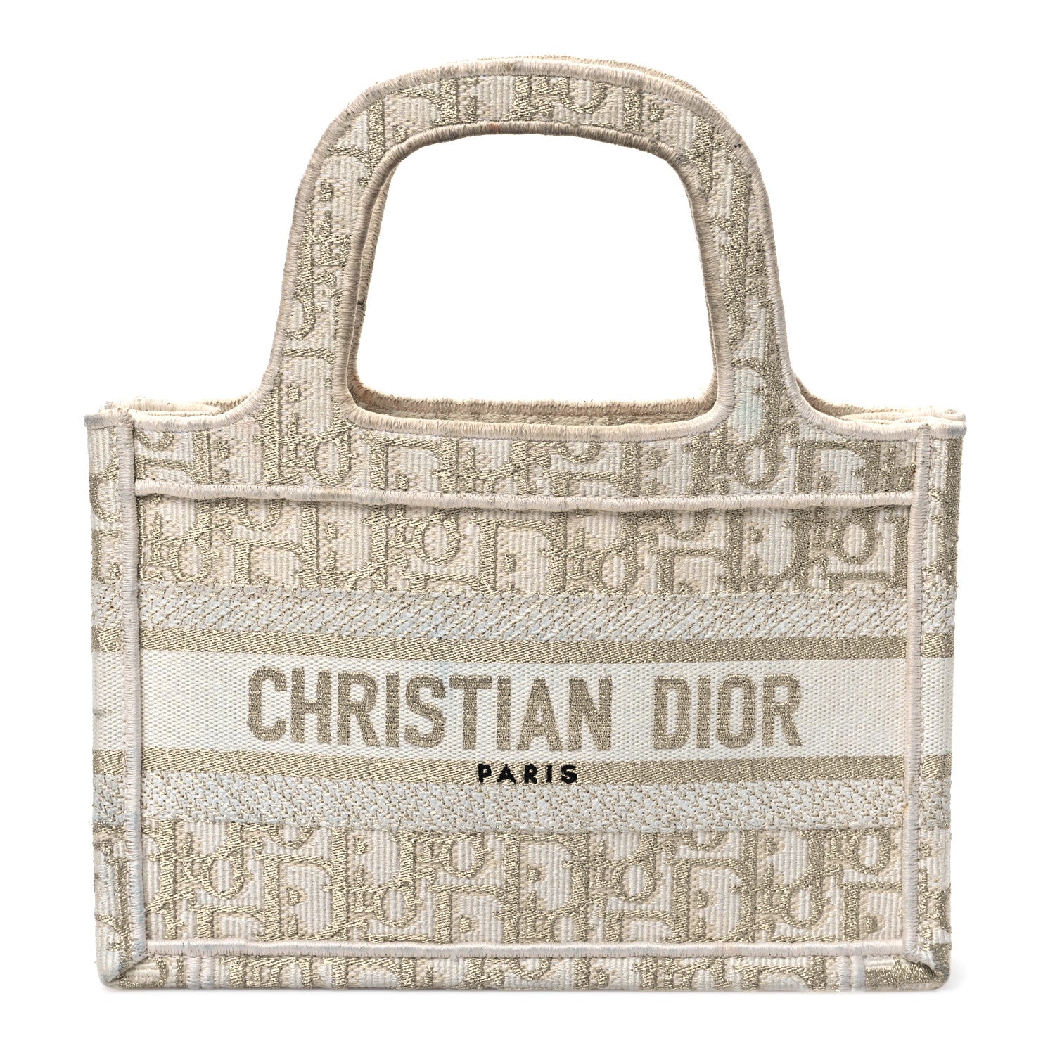 Christian Dior Oblique Mini Book Tote Gold Multicolor 1 of 9