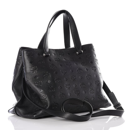MCM Calfskin Ottomar Monogram Large Essential Tote Black 2 of 14