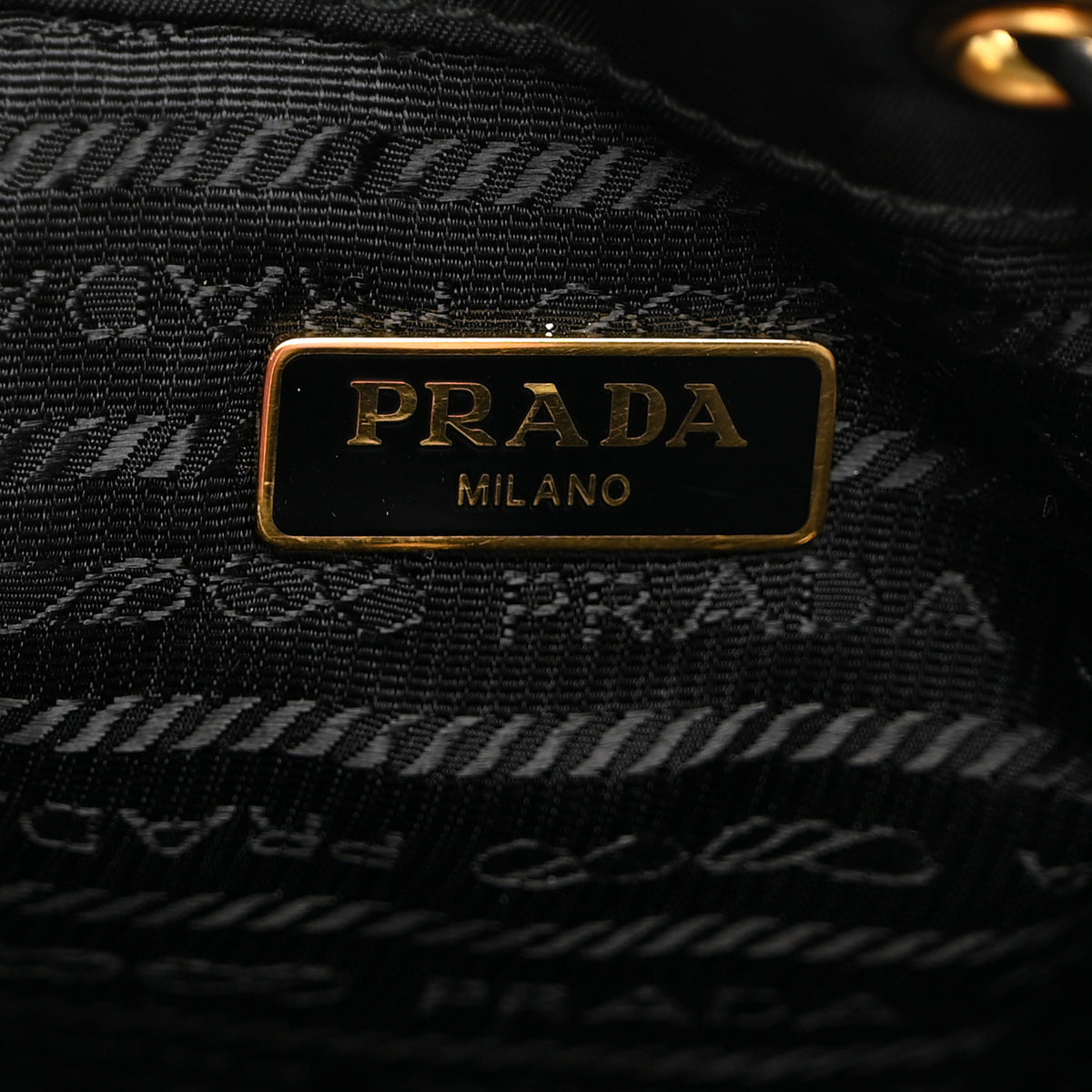 Prada Saffiano Tessuto Nylon Mini Bucket Crossbody Bag Black 6 of 12