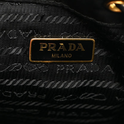 Prada Saffiano Tessuto Nylon Mini Bucket Crossbody Bag Black 6 of 12