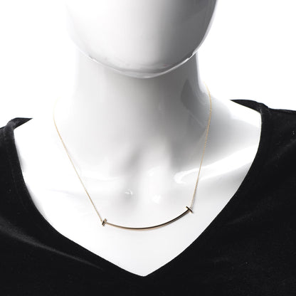 Tiffany 18K Rose Gold Large T Smile Pendant Necklace 2 of 6
