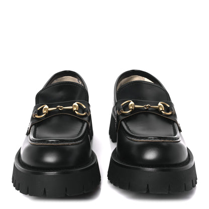 Gucci Cordovan Lux Womens Harald Horsebit 25mm Platform Loafers 41 Black 3 of 12