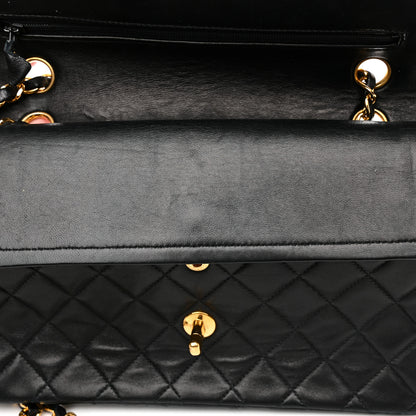 Chanel Lambskin Quilted Medium Double Flap Black 18 of 20