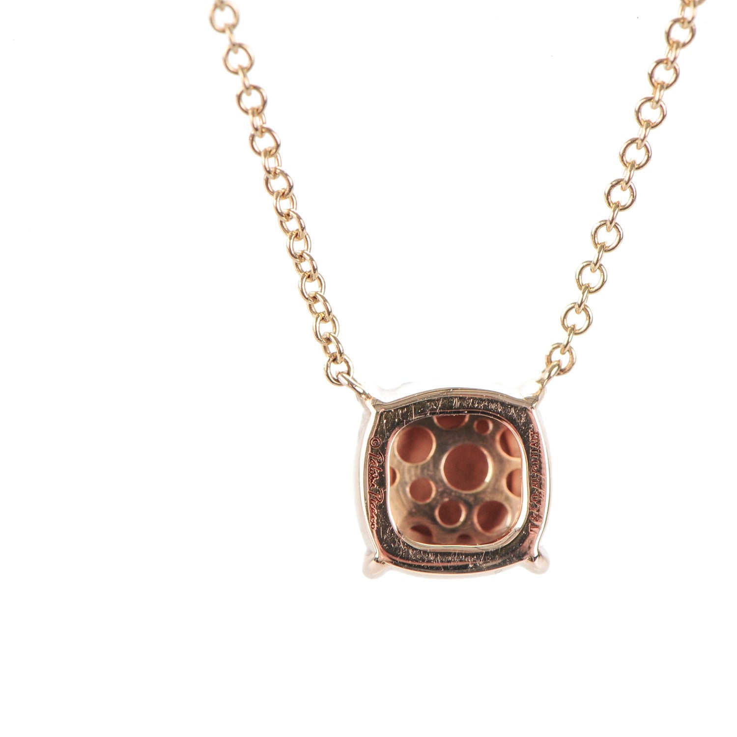 Tiffany 18K Rose Gold Black Diamond Pendant Necklace 3 of 5