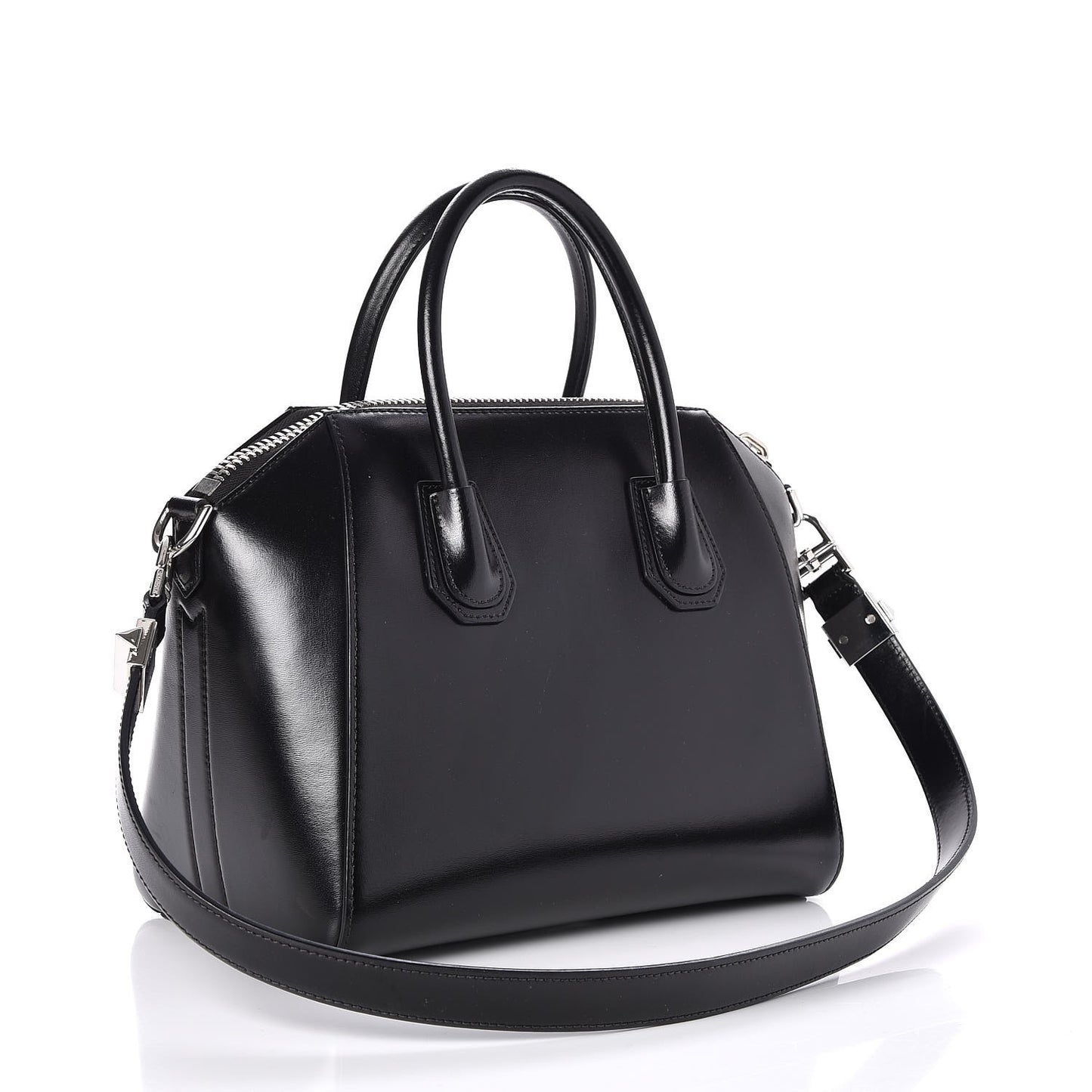 Shiny Lord Calfskin Small Antigona Black