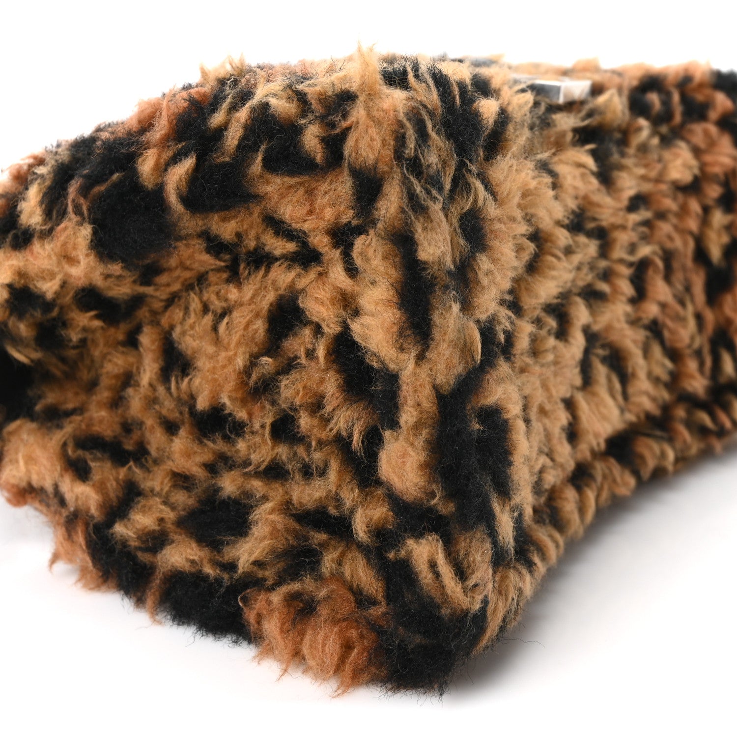 Balenciaga Fleece Leopard Print Small Hourglass Top Handle Bag Brown 9 of 10