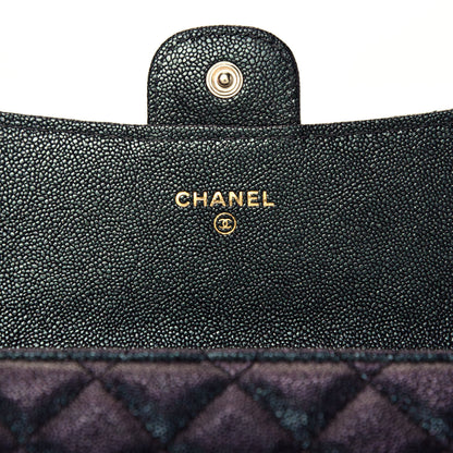 Chanel Iridescent Caviar Quilted Medium Flap Wallet Black 6 of 8