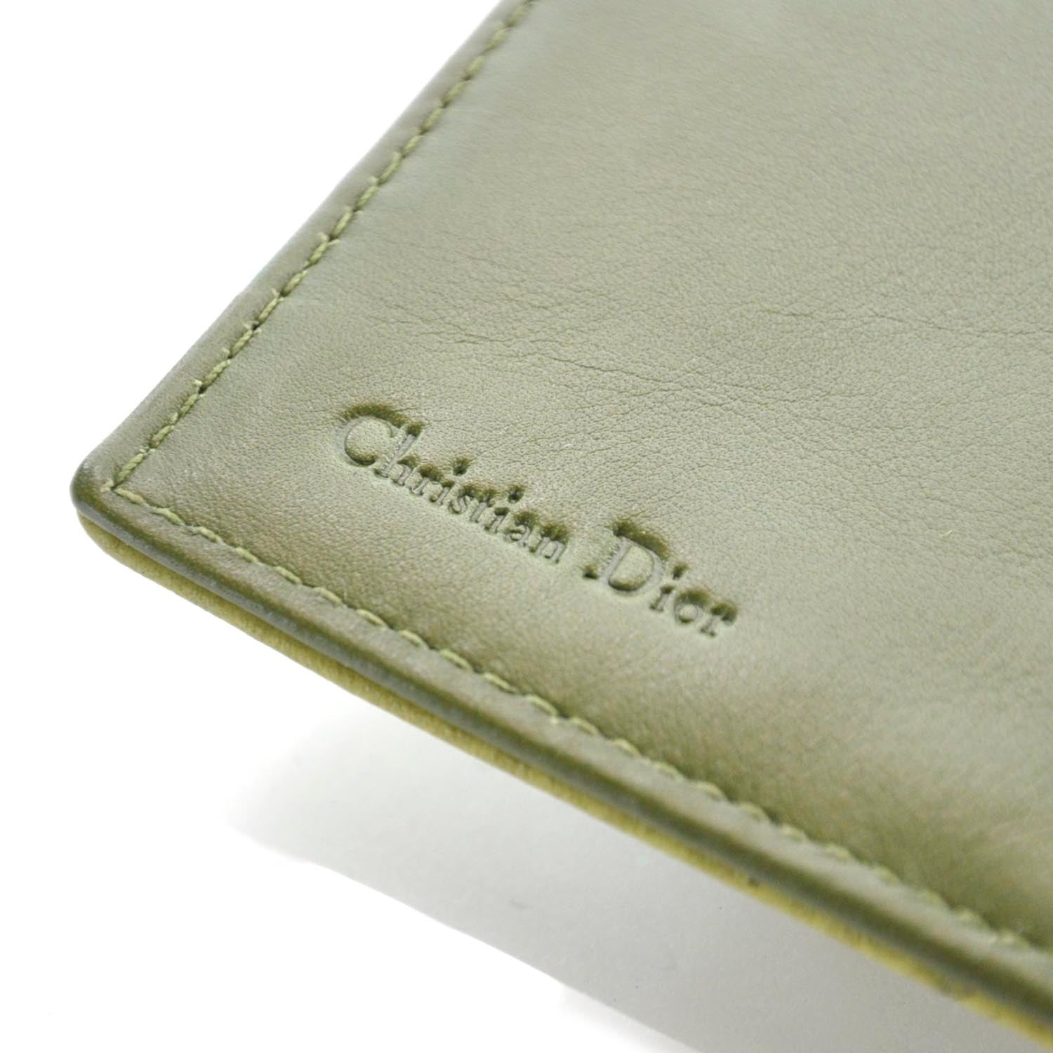 Christian Dior Ostrich Saddle Wallet Green 6 of 7