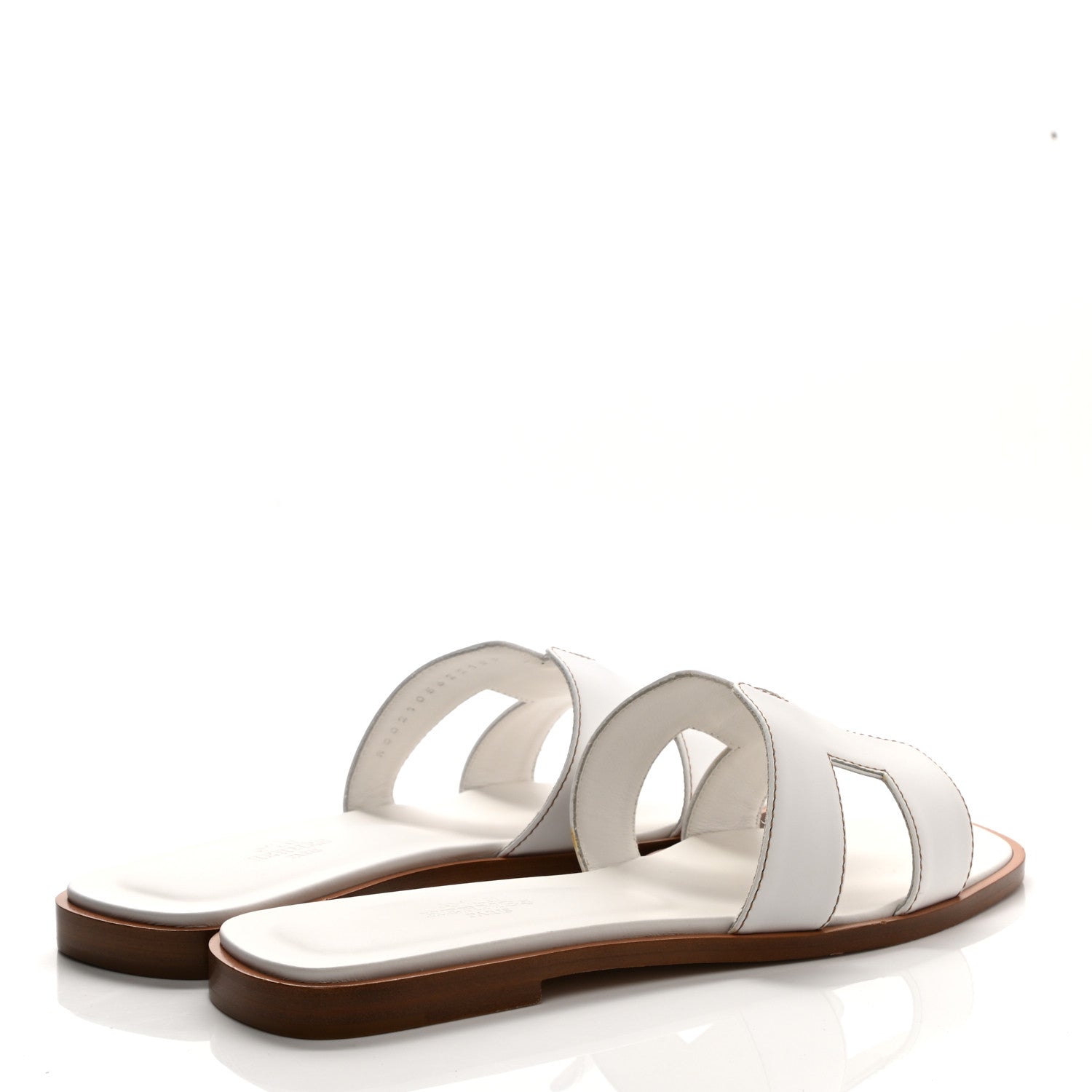 Hermes Box Calfskin Oran Sandals 37 White 4 of 8