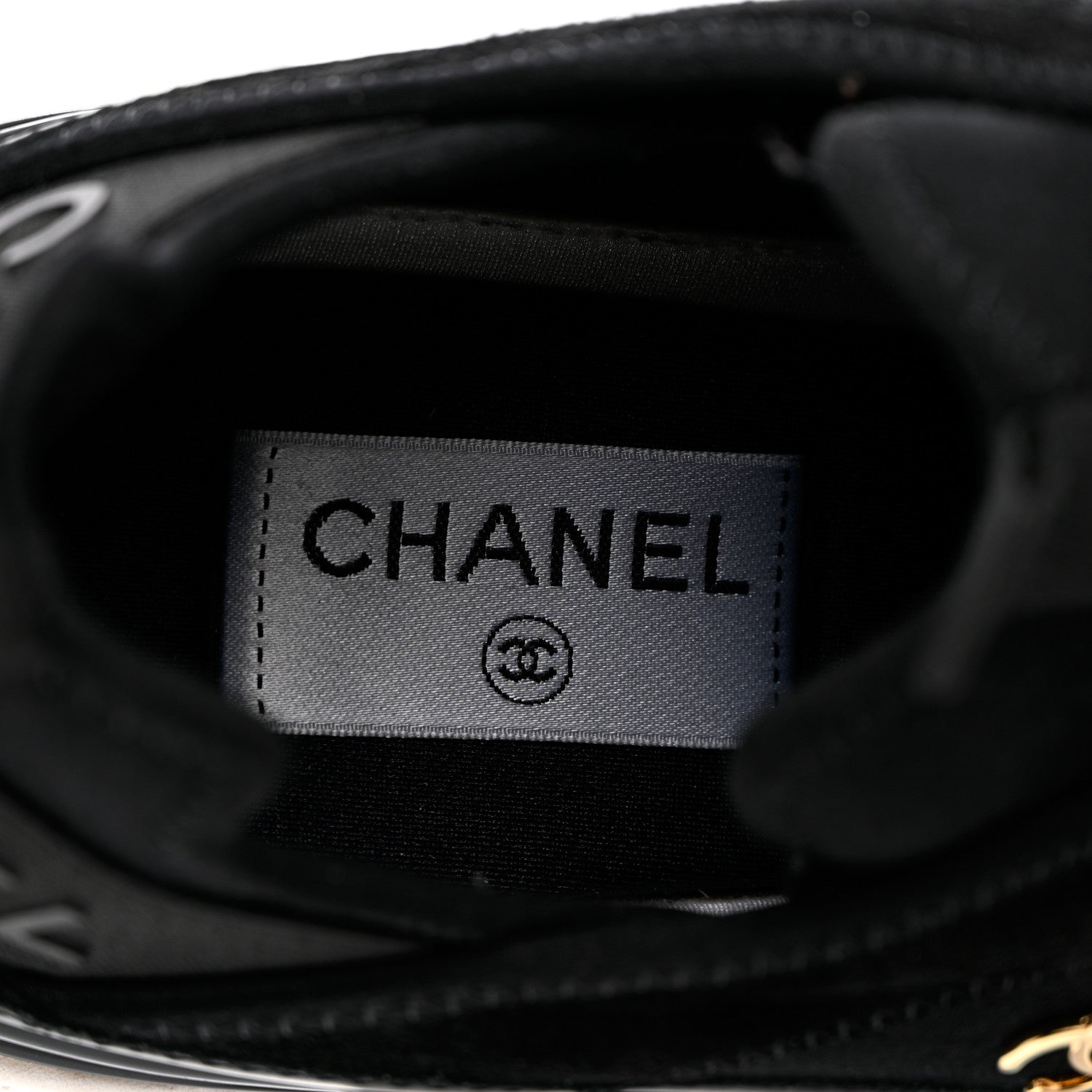 Chanel Velvet Calfskin Mixed Fibers CC Sneakers 41 Black 7 of 17